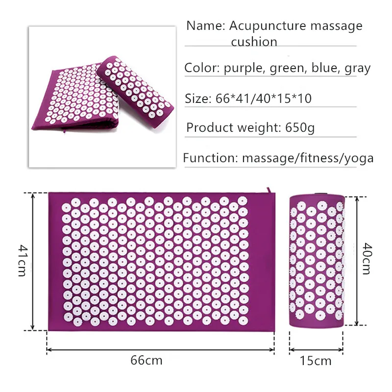Acupressure Mat Set - Masajeador esterilla de Yoga cojín acupresión