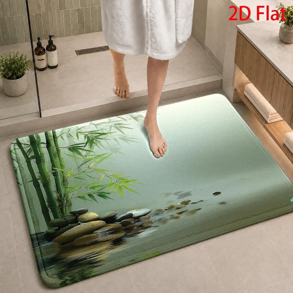 Bamboo Bath Mat - Alfombra de Baño Impermeable de Bambú