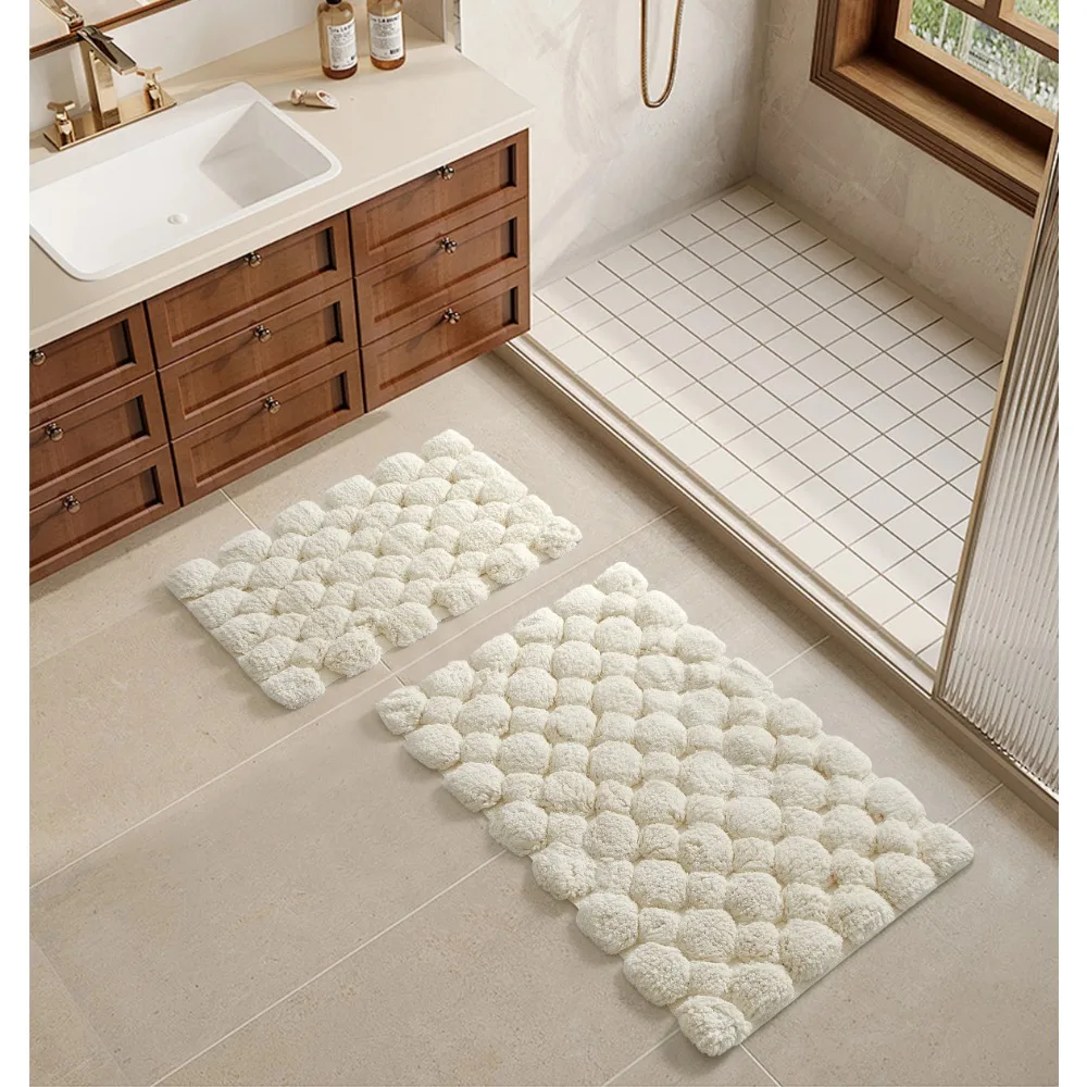 Bamboo Bath Mat - Juego de alfombras de baño de