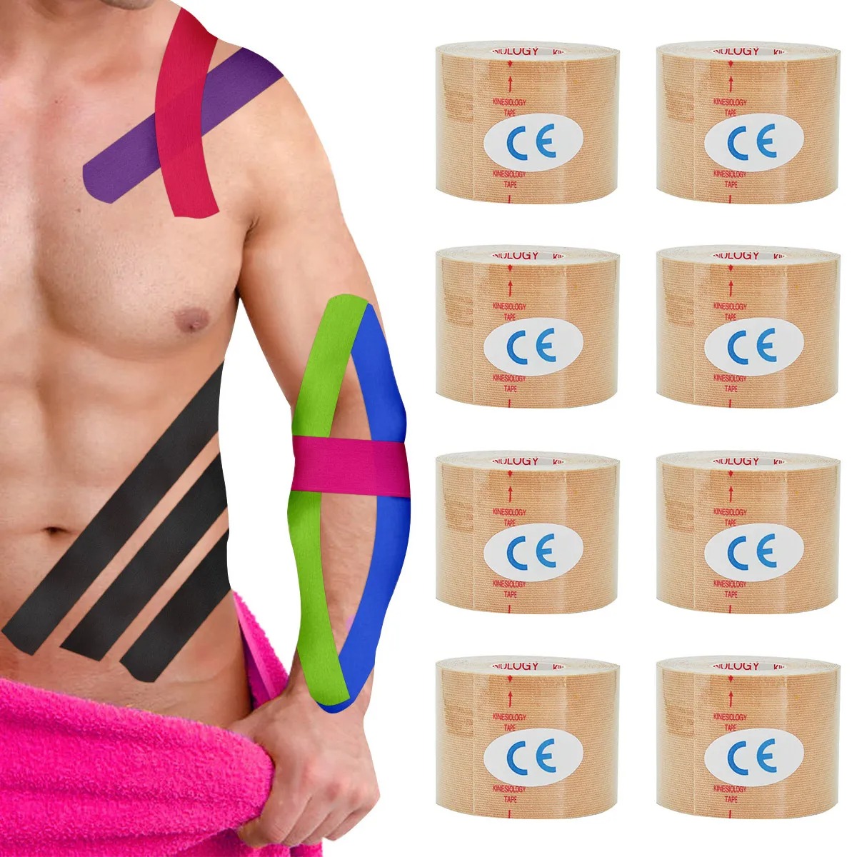 Kinesiology Tape Sports - Cinta adhesiva de kinesiología impermeable para