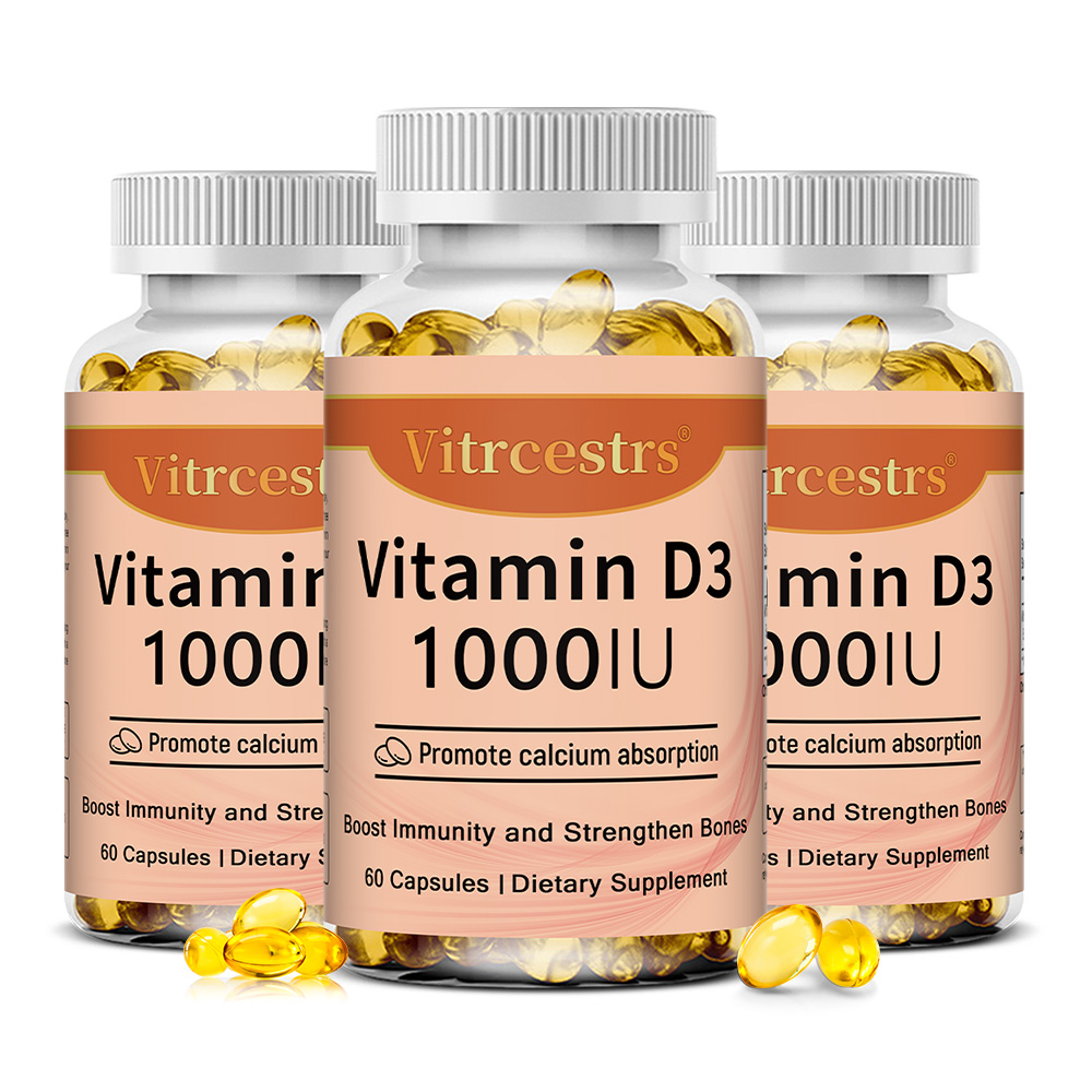 Health Wellness Vitamins - Cápsulas de Vitamina D3 1000 UI,