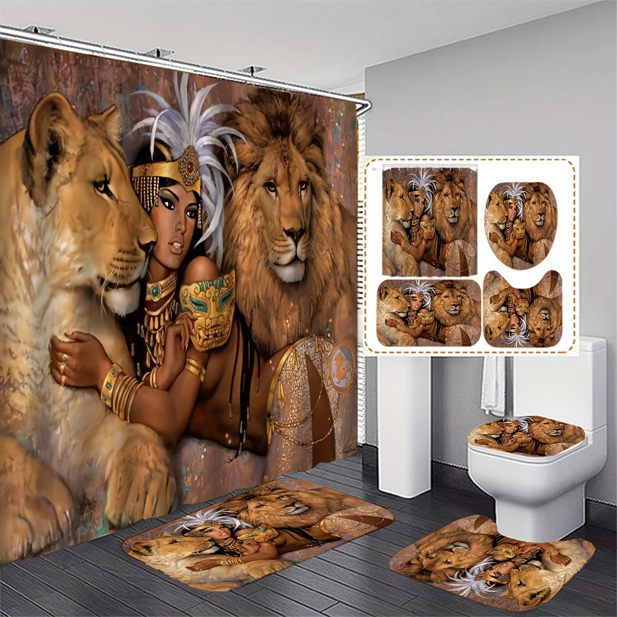 Bamboo Bath Mat - Juego de Baño Regal Royal Lion
